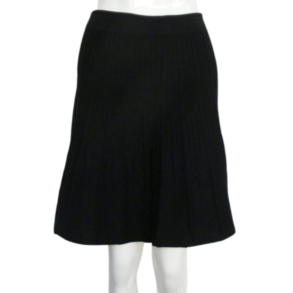 CABI Knit Skirt, S, Black Ribbed, Style 503
